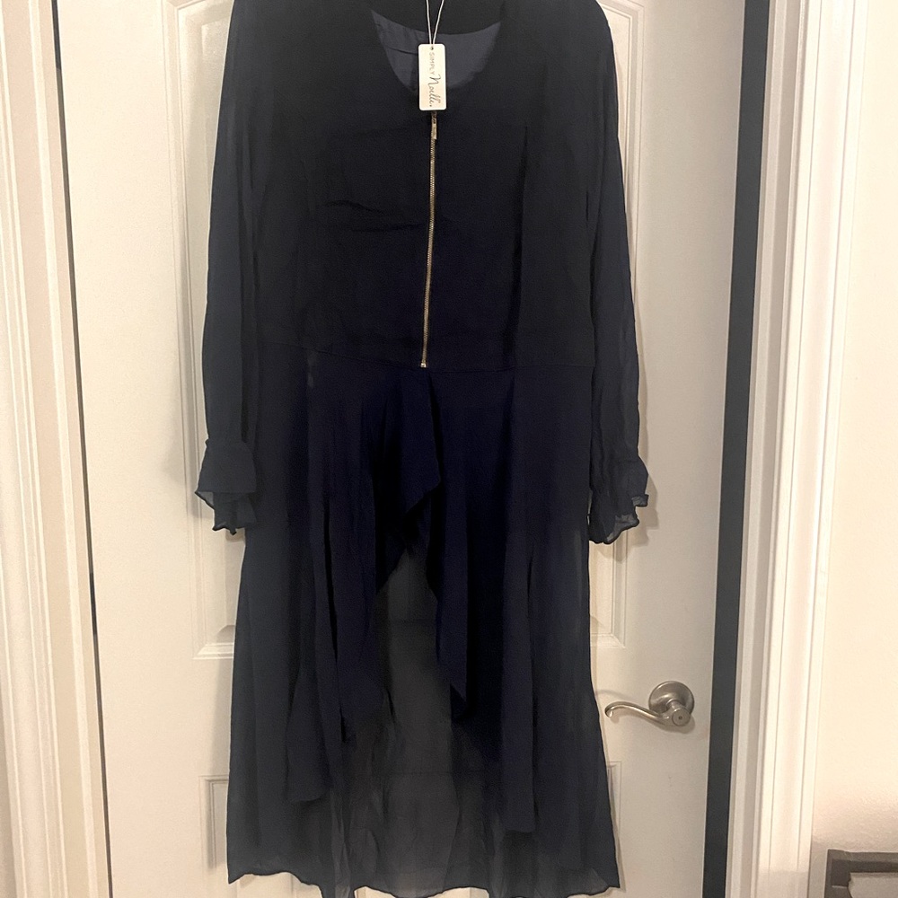 Simply Noelle Size XXL (16-18) Navy Blue Dramatic Overcoat NWT
